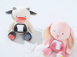 M&B Musical Plush Toy Sensory with Crinkle Sounds Textures Mirror & Melody