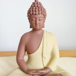 Tượng Phật Bổn Sư Thích Ca Mâu Ni Cỡ Nhỏ Gốm Tử Sa Cao Cấp  - Trang Trí decor - Hàng đẹp
