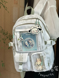 Large Capacity New Chinese Style Womens Backpack Double Shoulder Casual College Bag with Computer Pocket Polyester Lining