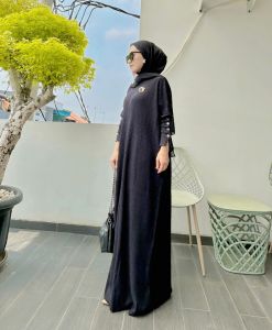 Maxi Rajut Batwing Kancing Aktif