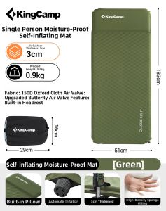 Kingcamp | Self-Inflating Camping Mat Single