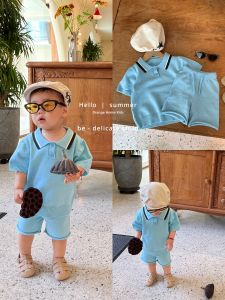Boys Summer Polo Collar T-Shirt Shorts Suit