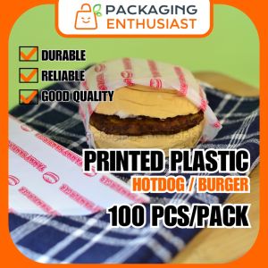 CONTINUOUS PRINT GREASEPROOF Burger Hotdog Sandwich Siopao Plastic Wrapper (100 PCS/PACK)