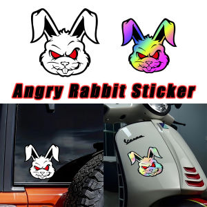 สติกเกอร์สะท้อนแสงแองกระต่ายมอเตอร์ไซค์สกู๊ตเตอร์จักรยานไฟฟ้าสกู๊ตเตอร์ตัวเลเซอร์ทนทานติดสติ๊กเกอร์หน้าต่างรถกันชนอุปกรณ์เสริมมอเตอร์ไซค์กันน้ำเฉพาะบุคคล