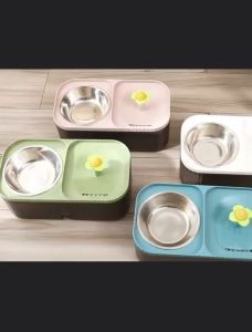 Máy Lọc Nước Kèm Chén Ăn Bát Ăn hình Bông Hoa cho Chó Mèo
