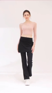 MK CASUAL PANTS Elice Womens High Waist 2-in-1 Skirt Pants & Stretchy Bootcut Flare Leggings Seluar Perempuan  [P2/983]