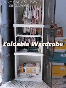 Foldable Large Wardrobe Cabinet with Adjustable Shelves Hanging Pull-Out Racks & Large Capacity Local Stock