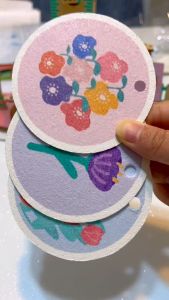 Wood Pulp Cotton Dishcloth Kitchen Sponge Wipe Compressed Wood Pulp Brush