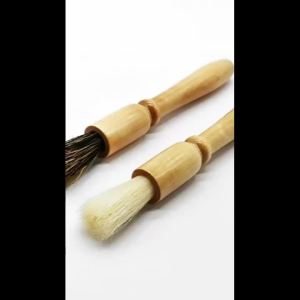 ZEO Coffee Grinder Cleaning Brush Wood Handle & Natural Bristles Coffee Tool for Home Kitchen