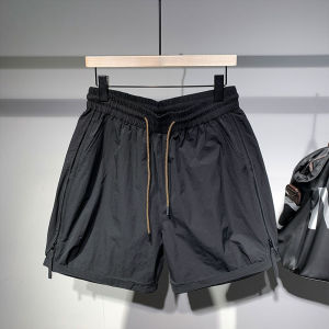 Summer New Style Mens Quick Dry Sporty Casual Shorts with Zipper Design on Both Sides Loose Fit Pure Color Five-Point Pants