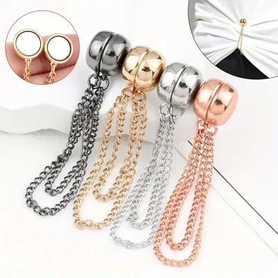 4pcs Fashion Magnetic Clothes Clip Powerful Magnetic Shawl Clip Needle Free Magnetic Brooch Women Clothing Headscarf Decoration