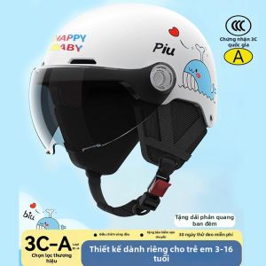 Mũ Bảo Hiểm Đạp Xe Điện Cho Trẻ Em 3C Tiêu Chuẩn Mới Chống Nắng