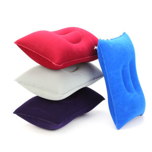 Inflatable Pillow Portable Rectangular Office Camping Hiking Sleeping Lunch Break Pillow For Outdoor Travel (Rose Red/Grey/Red/Blue)