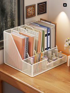 evesigar | Metal Desktop Organizer Storage Rack Bookstand