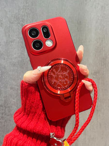 New Year Lucky Rotating Stand Compatible with OPPO Findx9 Findx8 Red Findx7Pro Matte Hard Shell Findx6 Ultra Thin X8s Full Cover Anti Fall X5 Womens Style