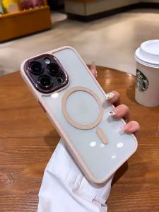 ✨ต้นฉบับ.ส่งจากไทย24ชม✨เคสไอโฟน16 เคสโทรศัพท์เซรามิกแบบโลหะสำหรับ iPhone 14 pro Max ด้านหลังโปร่งใสพร้อมกล้องแบบดูดซับแม่เหล็กสำหรับผู้ชาย เคสโทรศัพท์มือถือแบบป้องกันระดับไฮเอนด์