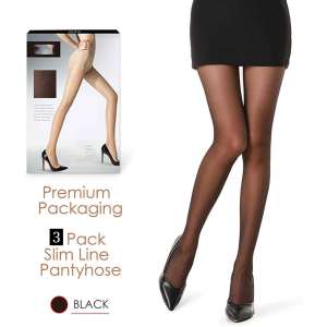 G&Y 3 Pairs Womens Sheer Tights - 20D Control Top Pantyhose with Reinforced Toes