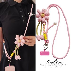 สร้อยคอโทรศัพท์แบบสะพายข้างผูกโบว์แบบถอดได้พร้อมสายรัด 3 วิธี ป้องกันการสูญหายสำหรับผู้หญิง เครื่องประดับโทรศัพท์แบบยูนิเซ็กซ์ สีสันสดใส