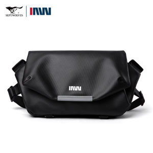 SEPTWOLVES Reflective MenS Crossbody Shoulder Bag Cycling Rider Waterproof Ipad Mini Compartment Flip Cover Messenger MenS Side Bag Slingbag For Outdoor Sport Street Casual