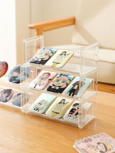 ชั้นวางของแบบโปร่งใสสำหรับจัดระเบียบบนโต๊ะ ชั้นวางของแบบมีระดับสำหรับการแสดงเครื่องหมายบ้าน ช่องเก็บของแบบตั้งค่าได้