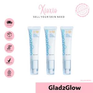 【BPOM】Glad2Glow Light Sunscreen Gel UV SPF50 PA+++ 30g | Oil-Control Facial Sunscreen Sunblock UVA UVB Sun Protection Face Sunscreen 5X Ceramide Serum Skin Barrier Protect