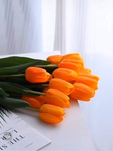 ดอกทิวลิป ดอกไม้ปลอม 6 สี ให้เลือก ช่อดอกไม้ปลอม ตกแต่งงานแต่งงาน ทศกาล Tulip Flower Blossom Decoration