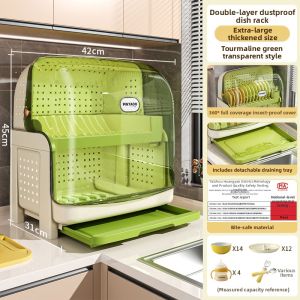 ZHUANJIAO | Double Layer Dustproof Drying Dish Rack