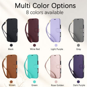 Phone Case for iPhone 15 Pro Max 14 Plus 13 12 Series with stand compatible with MagSafe wireless charging protective case flip-style leather with card slot shockproof protective cover oblique strap with hanging rope