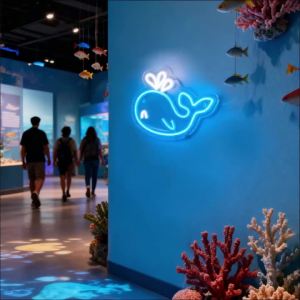 Cute Whale Led Neon Sign Used For Wall Decor Room Bar Office Game Room Wall Lights Birthday Party Gifts For Boys And Girls