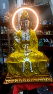 Tượng Phật Quan Thế Âm bồ tát cao cấp. size 40cm .màu vàng nhũ