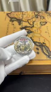 2D Printed Female Soldier Veterans Day Commemorative Coin Patriotic Silvery Plated Challenge Coin