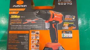 pumpkin สว่านไร้สาย ไร้แปรงถ่าน 10 mm. Li-ion XT-10DBL 50270 มอเตอร์บัสเลส ขนาดหัวจับดอก 10mm ของแท้