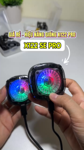 Quạt tản nhiệt điện thoại sò lạnh từ tính có ngàm kẹp rời X122 SE Pro đóng băng full mặt vỏ trong suốt đèn Led RGB