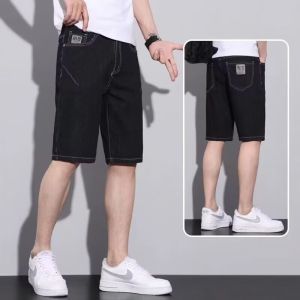 2024 Summer Denim Shorts Men Half Length Casual Pants Thin Fifth Pants Loose Stretch Capri Pants Mens Breeches