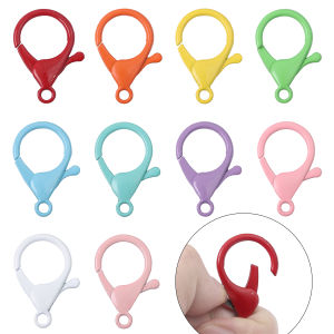 4/10Pcs 34x24mm Colorful Painted Alloy Lobster Clasps Buckle Jewelry Findings Hooks for Necklace Bracelet Chain Making DIY Keychain Accessories