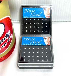 Anting tindik hidung stud nose satu bok isi 24pcs