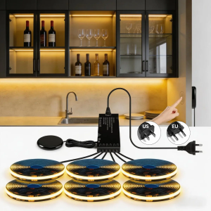Touch Sensor Dimmable COB LED Strip Light Black PCB 2-10PCS Kit for Wood Cabinets TV Grilles & Background Wall Decoration