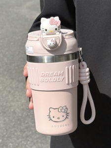 มugs Hellokitty น่ารัก แก้วกาแฟ แก้วดื่มน้ำอุ่นสำหรับผู้หญิง แก้วดื่มน้ำอุ่นแบบทนทานสำหรับนักเรียนในชั้นเรียน