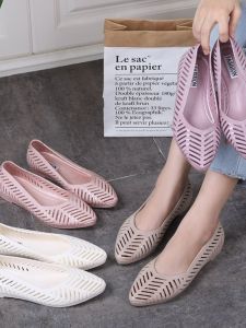 Xăng Đan Đế Xuồng Nữ Giày Y Tá Đi Làm Màu Trắng Thường Ngày Đế Mềm Thoải Mái Phong Cách Hàn Quốc Mùa Hè Giày Cho Mẹ Nhựa Chống Trượt Thường Ngày