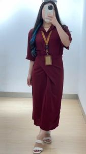 6195 Alexia Button Linen Crinkle Maxi Dress