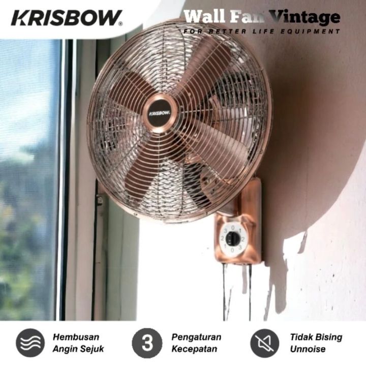 Kipas Angin Dinding Vintage 12 Inch 55W Krisbow / Wall Fan 12 Inch