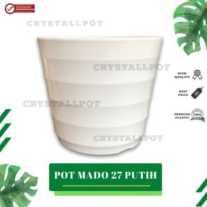 Pot Bunga Tanaman Plastik Lovenia Mado 27 Putih - LOVENIA PM 8027