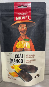 Date 08/27 Xoài Sấy với Socola Đen & Cà Phê Mr Viet - Dried Mango Dark Chocolate & Coffee 100g