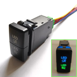 1 cái nút kép đèn sương mù xe ô-tô công tắc cho xe Toyota Corolla Camry tacoma FJ/tuần tiễu mặt đất Prado 4Runner tacoma Lam Lục Bộ chỉ báo LED 12V