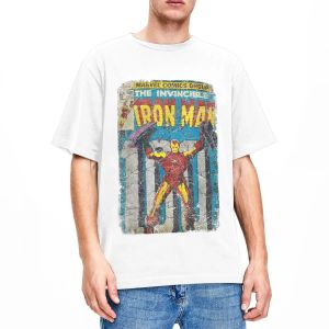 Classic Retro Iron Man T-shirt Harajuku Style T-shirt Short Sleeve Aesthetic T-shirt Summer 100% Cotton Breathable T-shirt