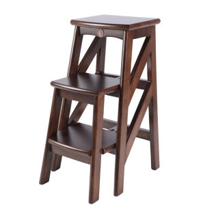 XIDUOSHU | Durable Elegant Wooden Step Stool Ladder