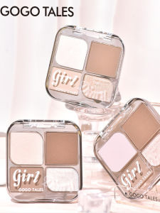 Gogotales Natural Four-Color Contour Palette V-Face Shadow Nose Shadow Side Shadow Highlighting Disk Makeup for Face Highlighting