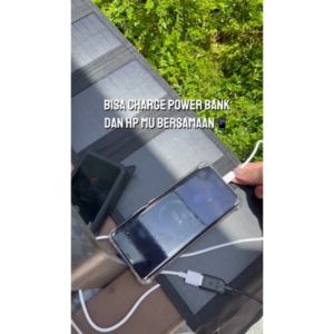 PV-ENer Portable Solar Charging 5V 40Watt 5-Panel 2USB Port (+ Powerbank 10000mAh) Waterproof Solar