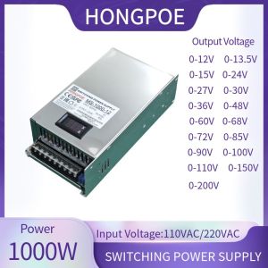 1000W Switching Power Supply Input 110VAC/220VAC Output 0-12V 15V 24V 27V 30V 36V 48V 60V 68V 72V 85V 90V  For Light Cnc Cctv