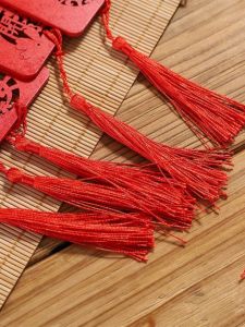 Red Wooden Wish Card Handwritten Waterproof Festive Hanging Tree Decoration New Year Celebration Good Luck Charm Pendant